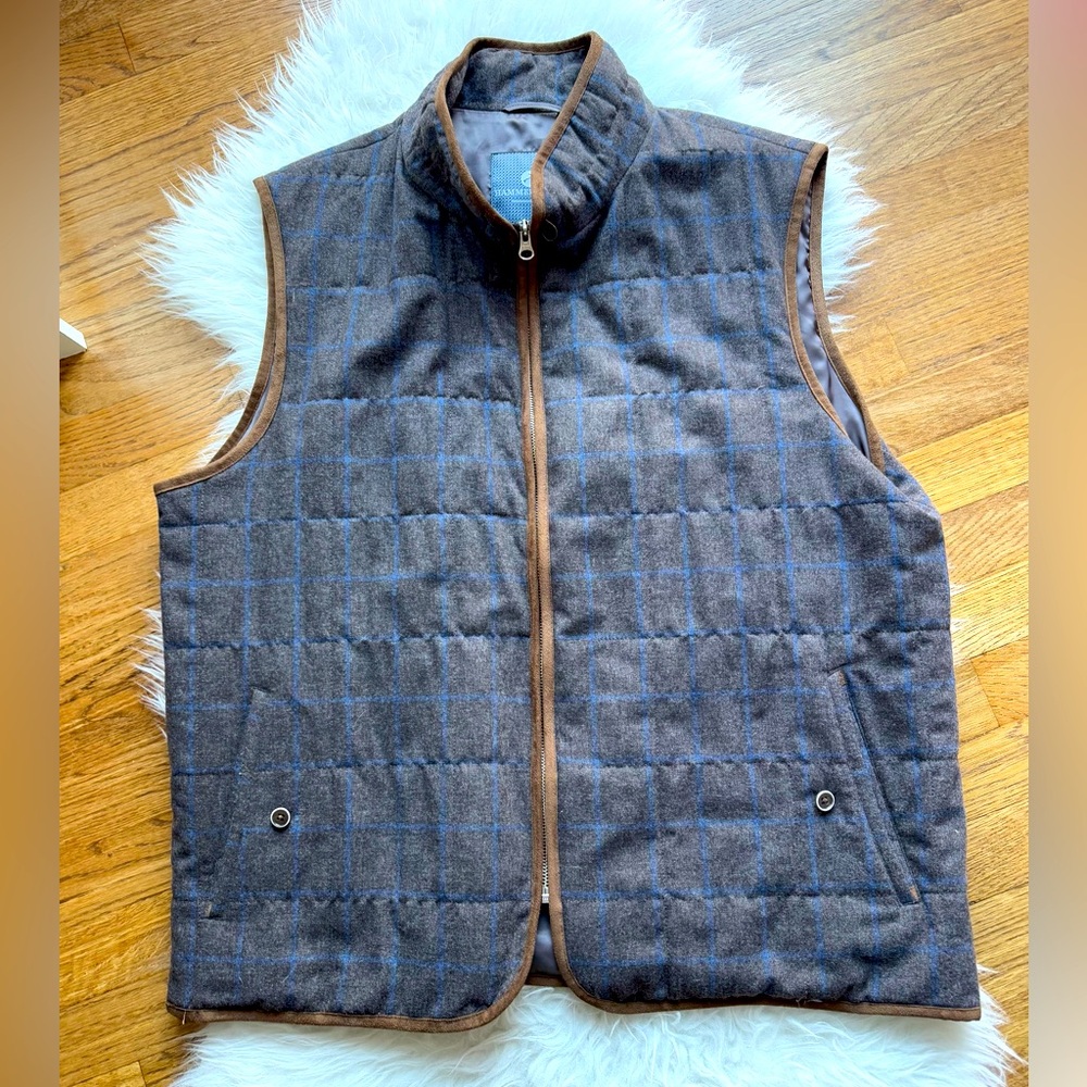 Hammer Made Dark Brown Wool Size 46 EU or XL Full Zip Allen Vest